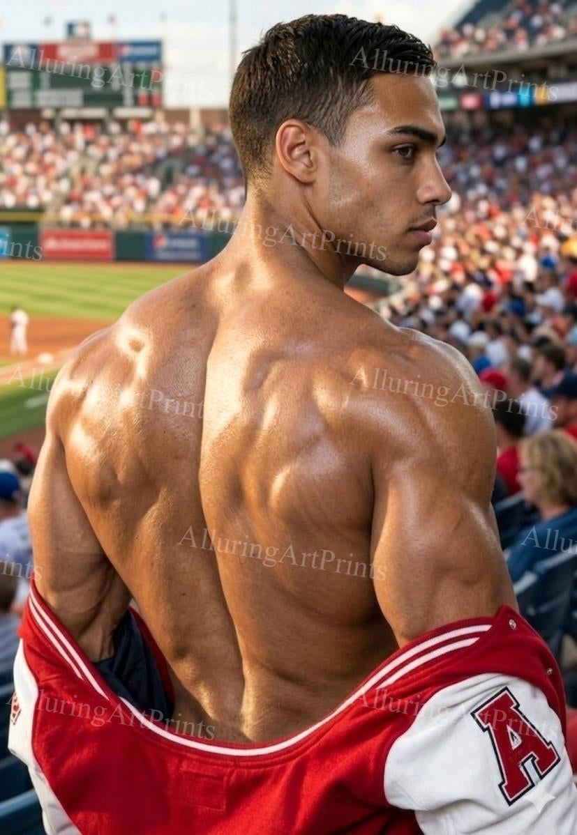 Male Model Muscular Athlete Digital Art AI Fantasy - J175