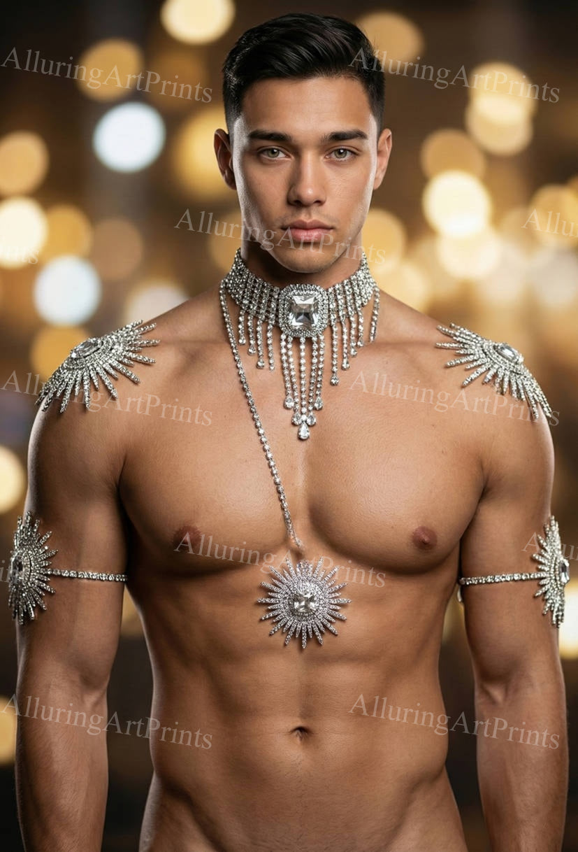 Male Model Muscular College Digital Art AI Fantasy - J182