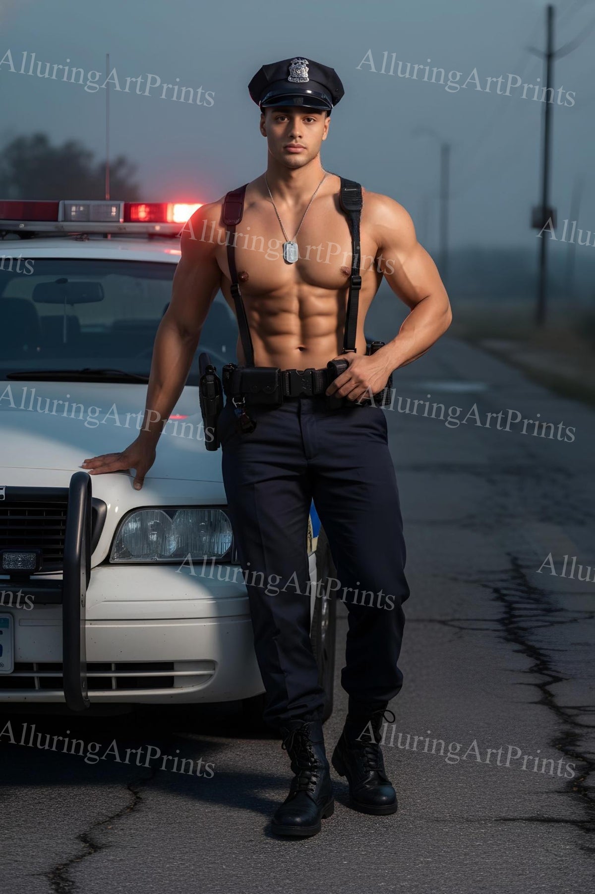 Male Model Muscular Digital Art AI Fantasy - J185