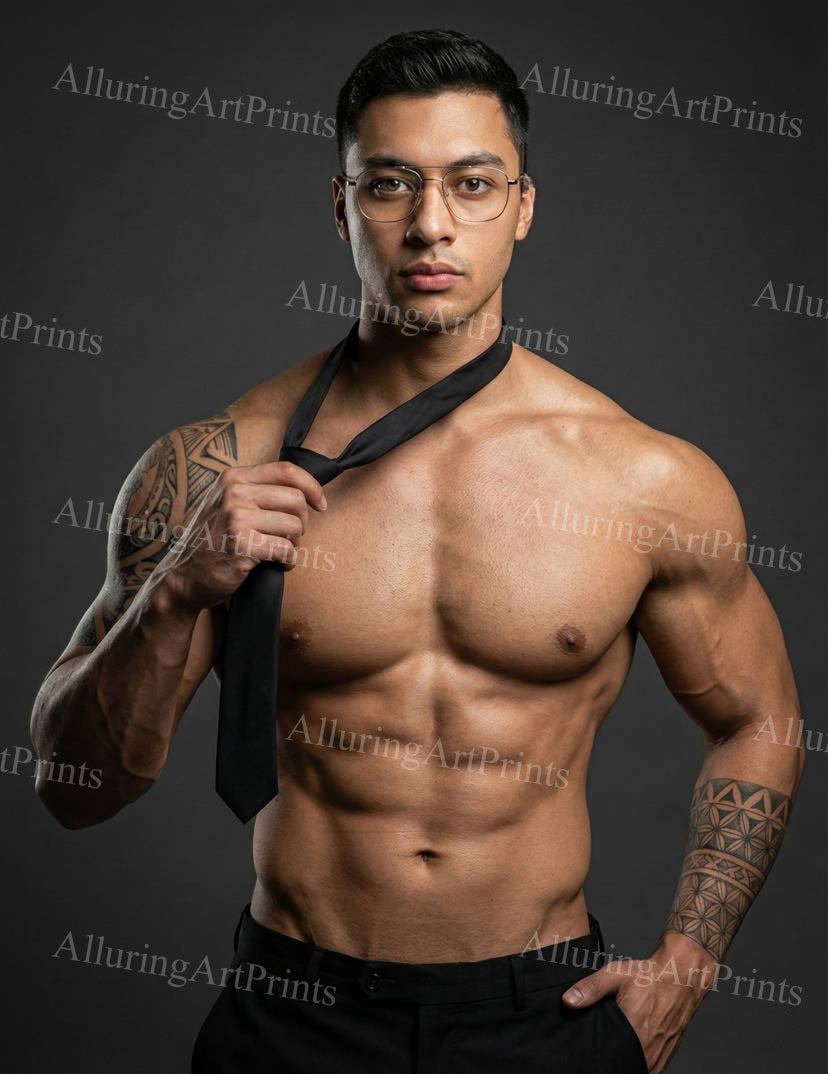 Male Model College Muscular Digital Art AI Fantasy - J193