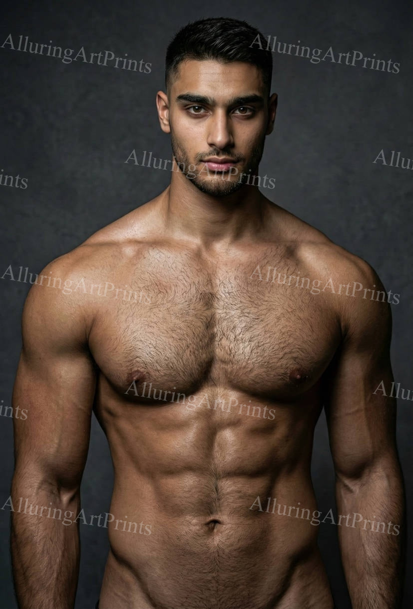 Male Model College Muscular Digital Art AI Fantasy - J194
