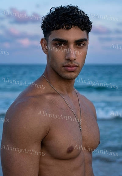 Male Model Muscular Digital Art AI Fantasy - J197