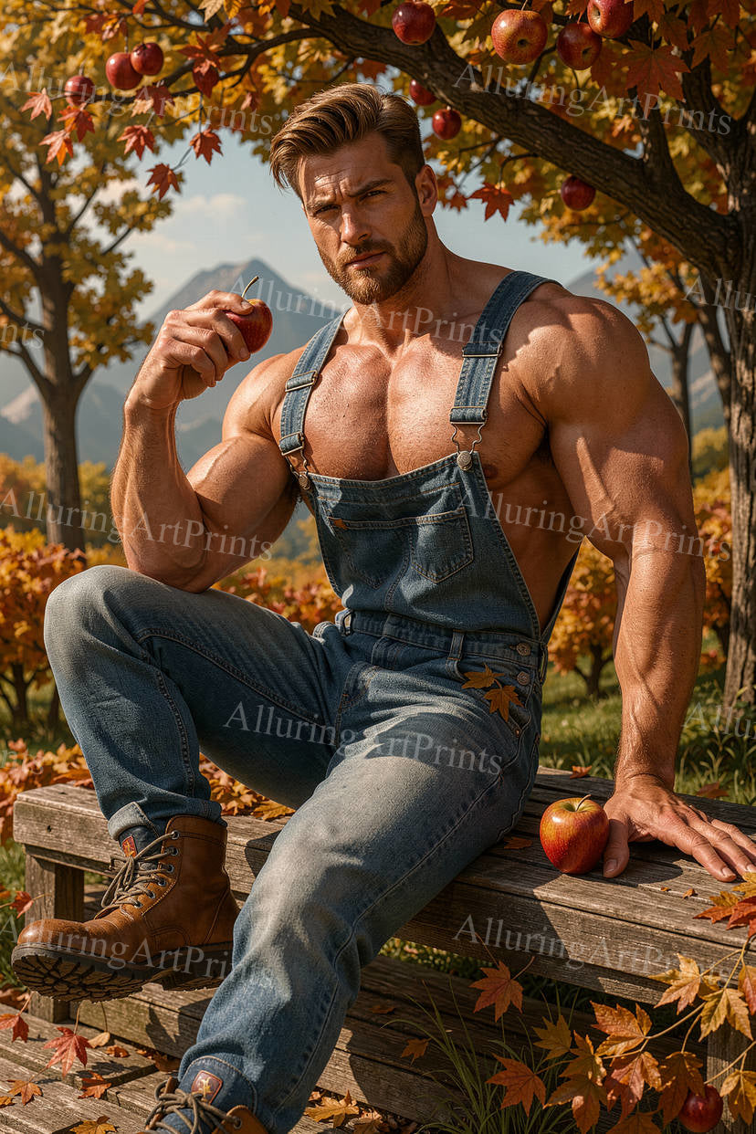 Male Model Muscular Digital Art AI Fantasy - J214