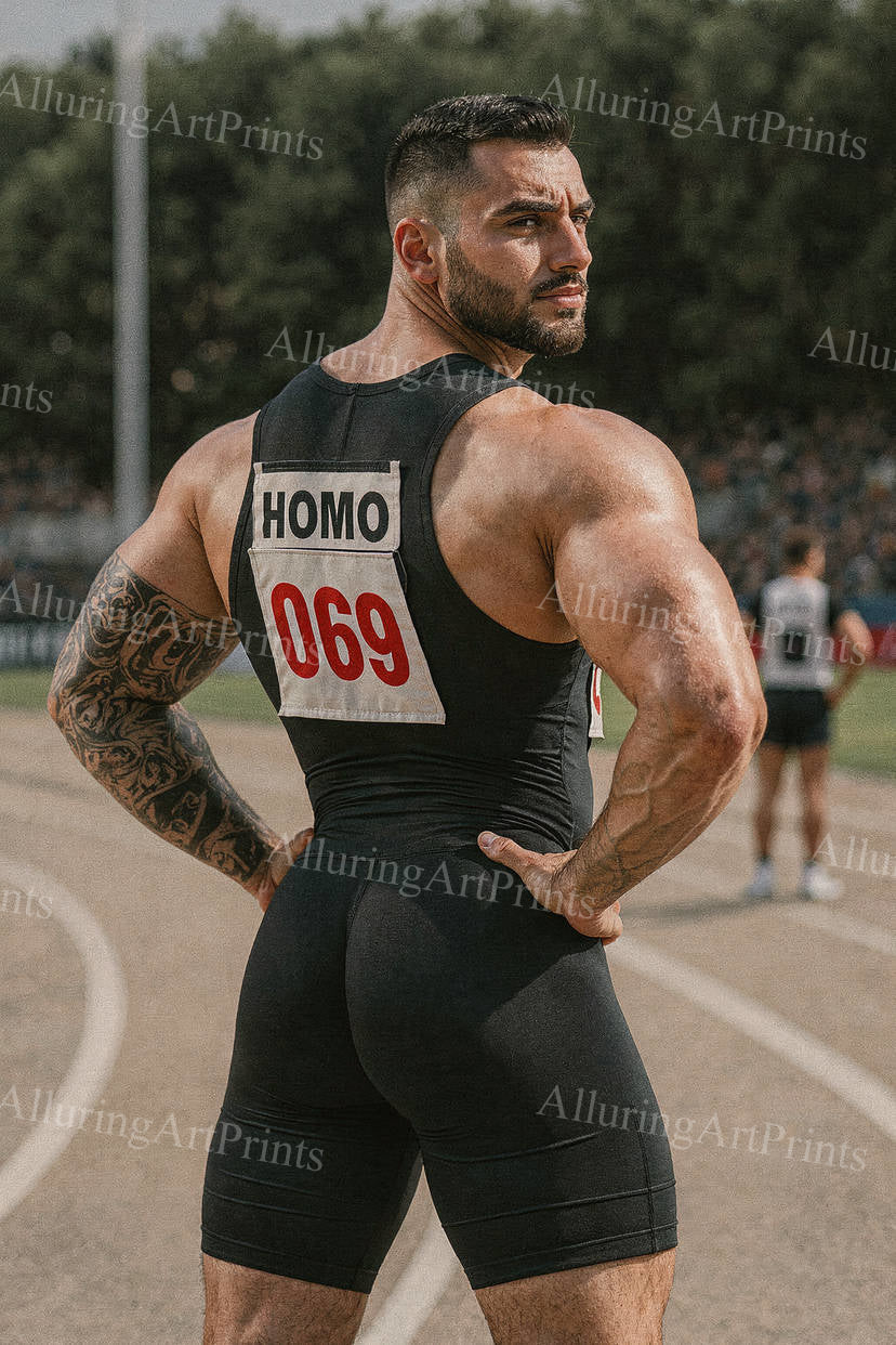 Male Model Muscular Digital Art AI Fantasy - J221