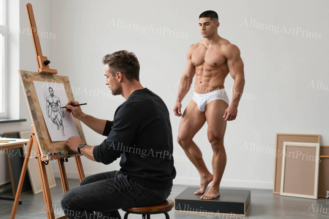 Male Models Muscular Digital Art AI Fantasy - J228