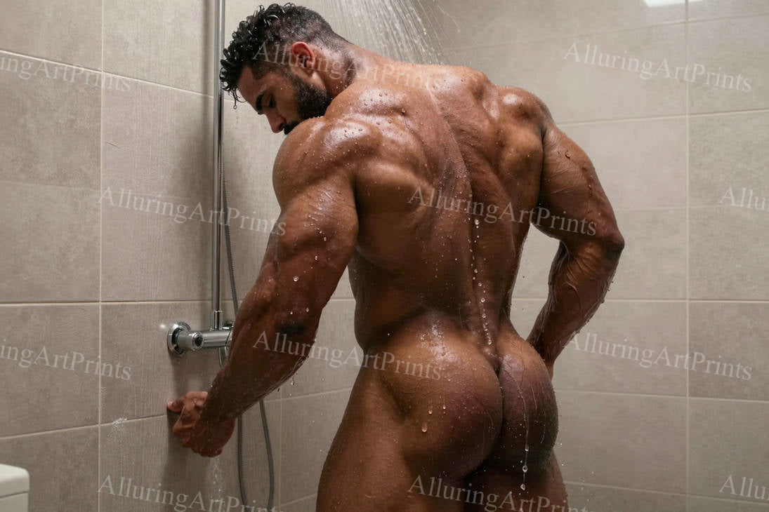 Nude Male Model Muscular Buns- J33