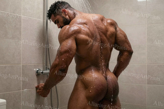 Nude Male Model Muscular Buns- J33