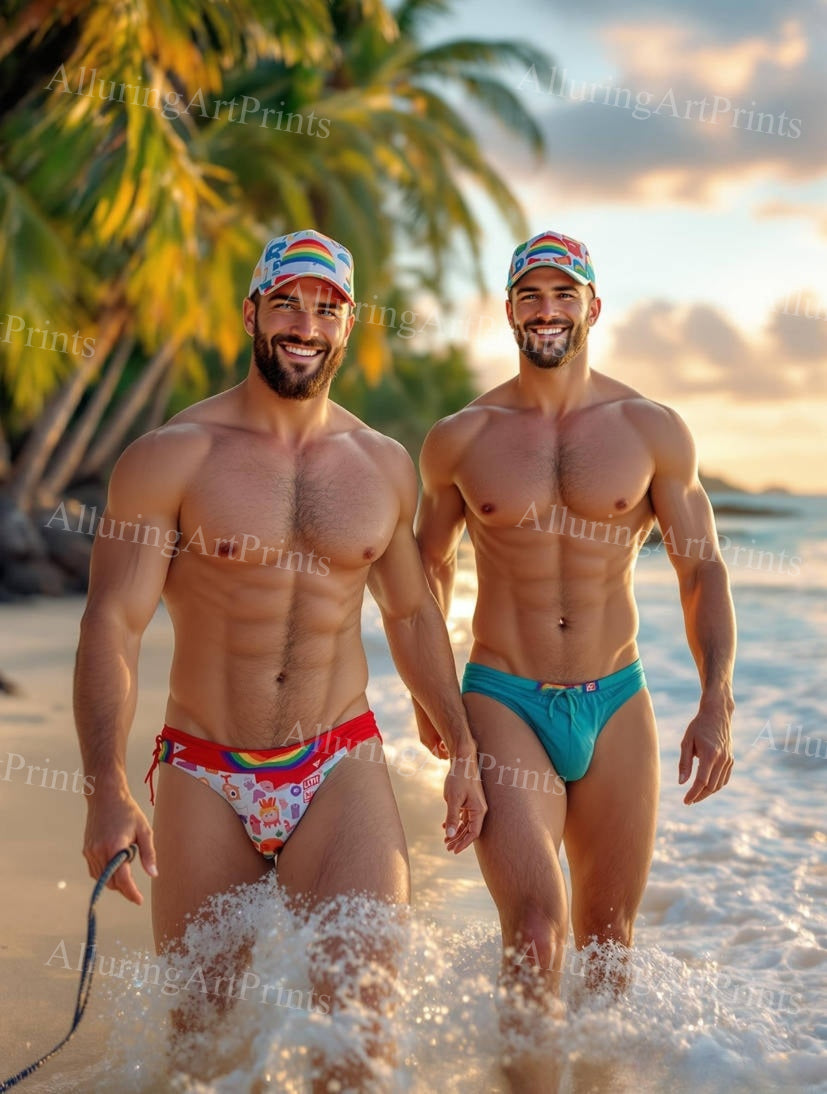 Male Models Muscular Digital Art AI Fantasy - J414