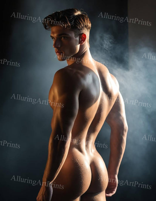 Nude Male Model Muscular Buns- J416