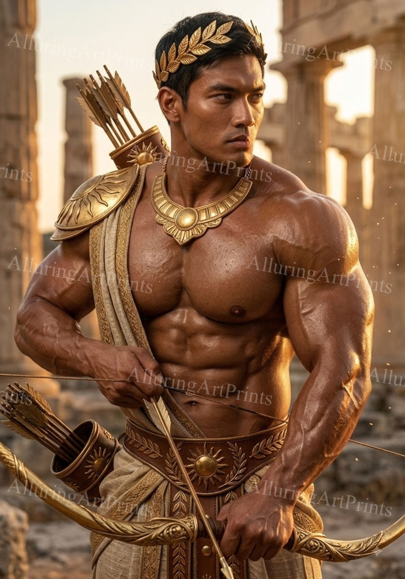 Male Model Muscular Digital Art AI Fantasy - J65