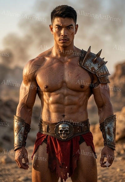 Male Model Muscular Digital Art AI Fantasy - J71