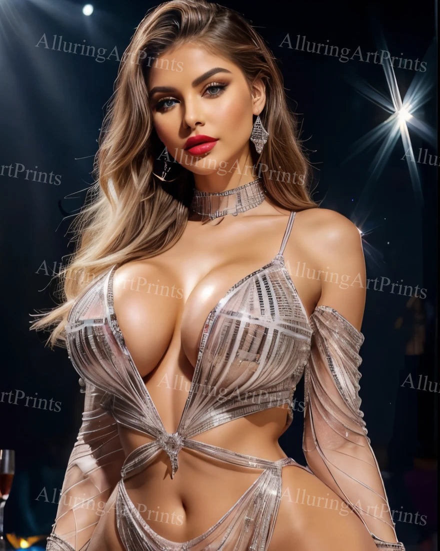 Risque Latina Model Female Digital Art AI Fantasy - M531