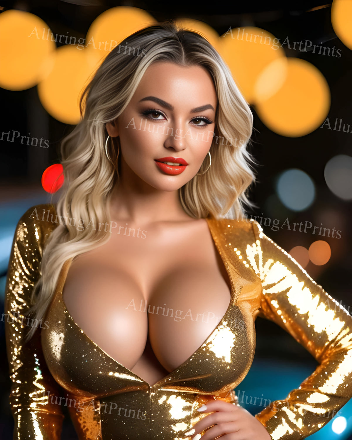 Risque Blonde Model Female Digital Art AI Fantasy - MM197