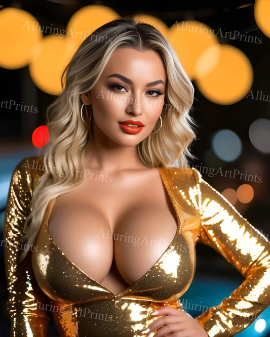 Risque Blonde Model Female Digital Art AI Fantasy - MM197