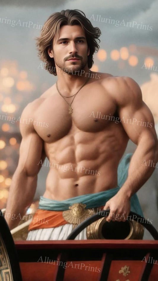 Male Model Muscular Digital Art AI Fantasy- MM3