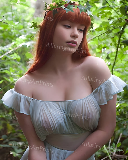 Nude Redhead Model Female Digital Art AI Fantasy - MM446
