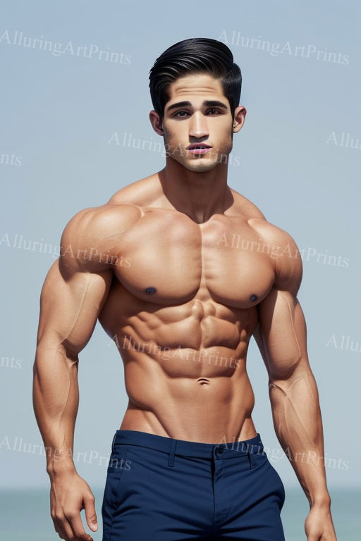 Male Model Muscular Digital Art AI Fantasy - MM519