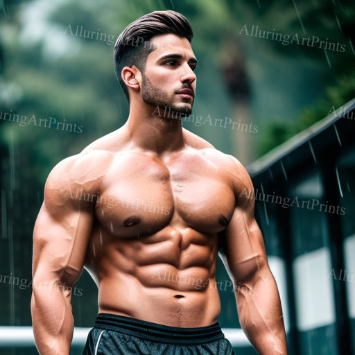 Male Model Muscular Digital Art AI Fantasy - MM525