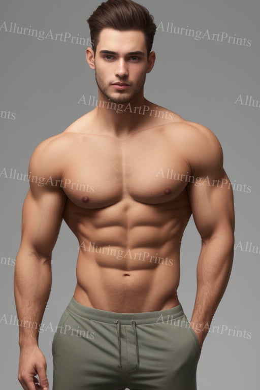 Male Model Muscular Digital Art AI Fantasy - MM526