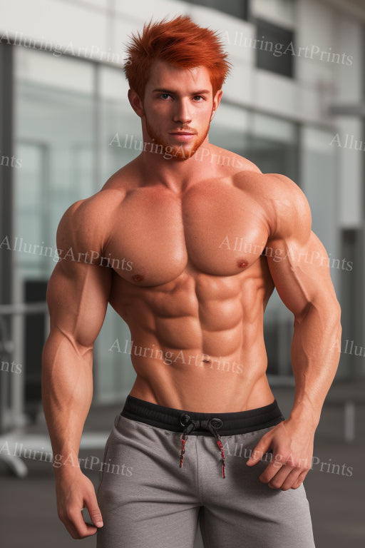 Male Model Muscular Digital Art AI Fantasy - MM534