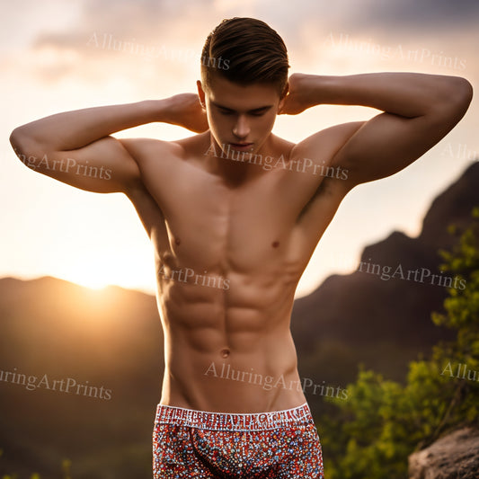 Male Model Muscular Digital Art AI Fantasy - MM540