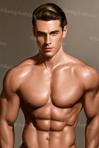 Male Model Muscular Digital Art AI Fantasy - MM543
