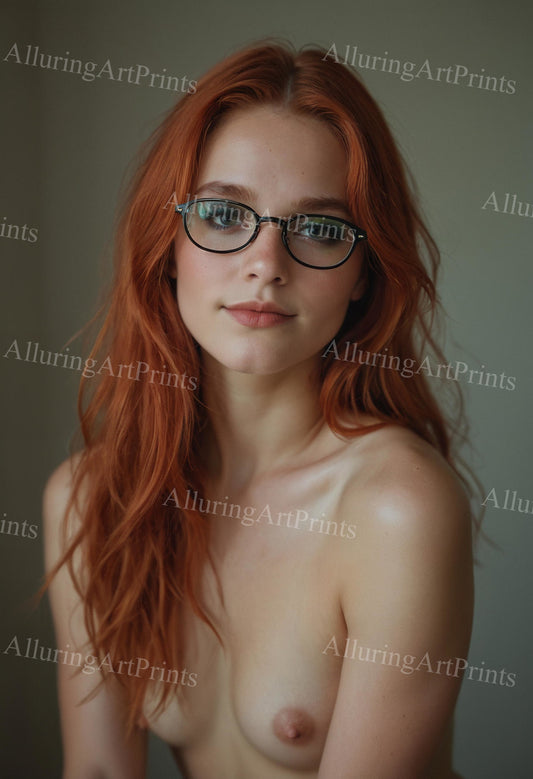 Nude Redhead Model Female Digital Art AI Fantasy - RR233