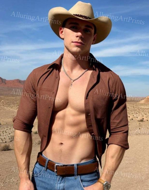 Male Model Muscular Digital Art AI Fantasy - U878