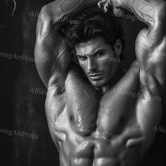 Male Model Muscular Digital Art AI Fantasy - UU1012