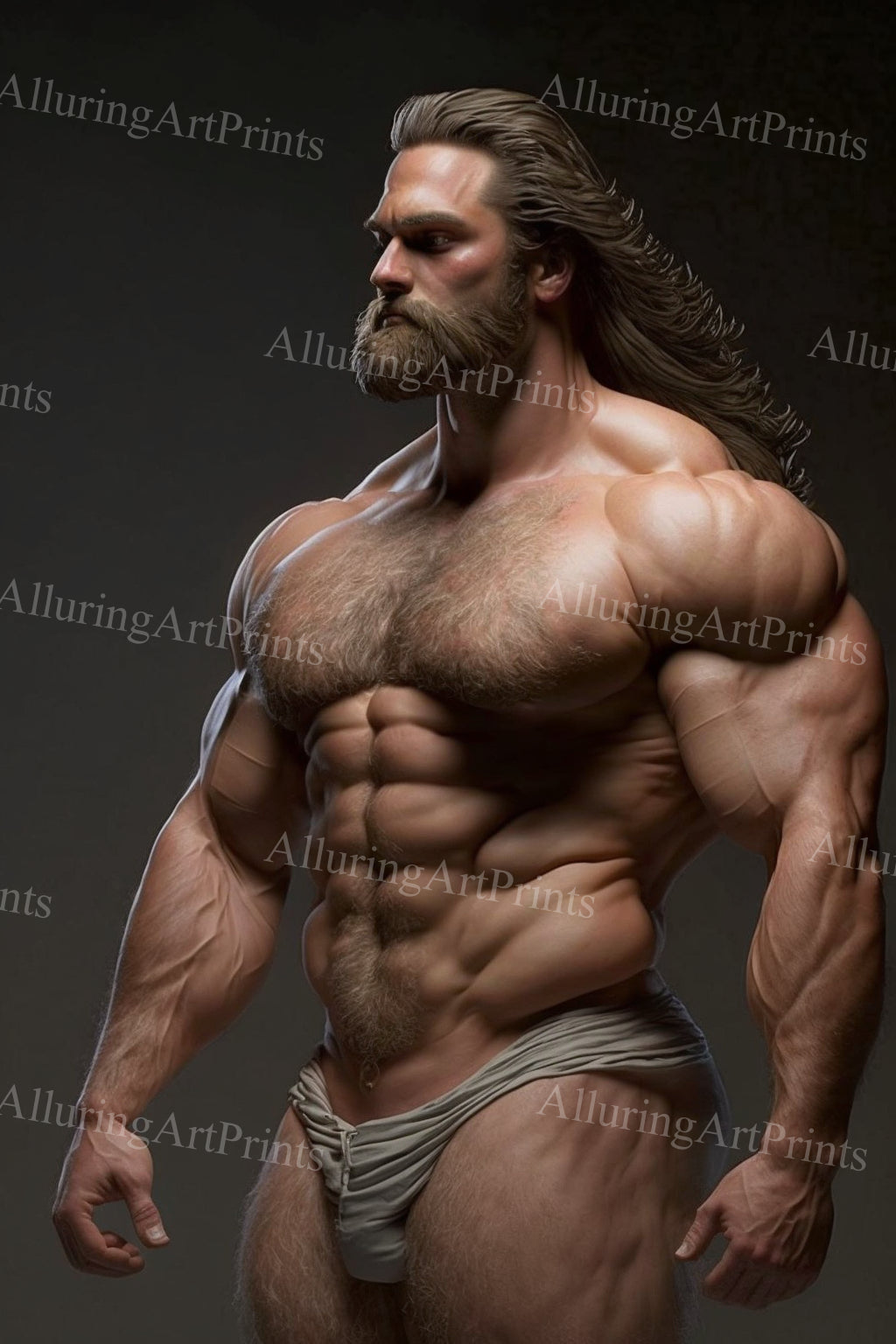 Male Model Muscular Digital Art AI Fantasy - UU1014