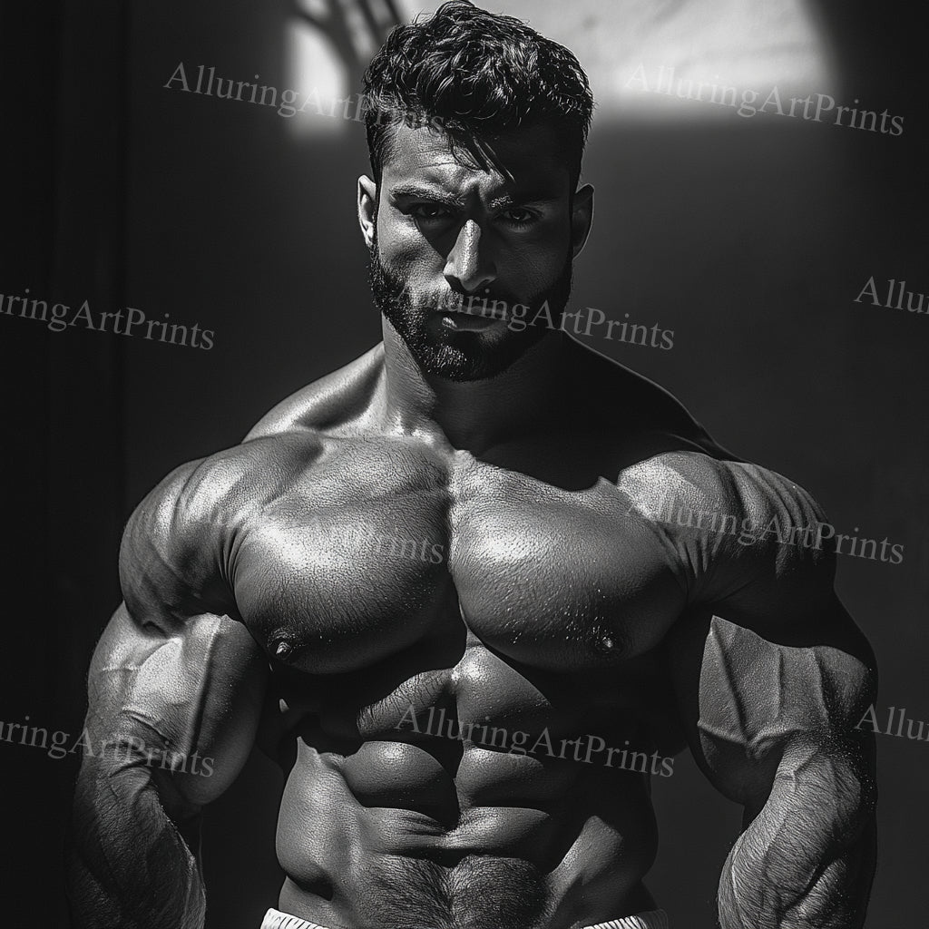 Male Model Muscular Digital Art AI Fantasy - UU1017