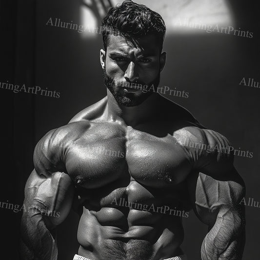 Male Model Muscular Digital Art AI Fantasy - UU1017