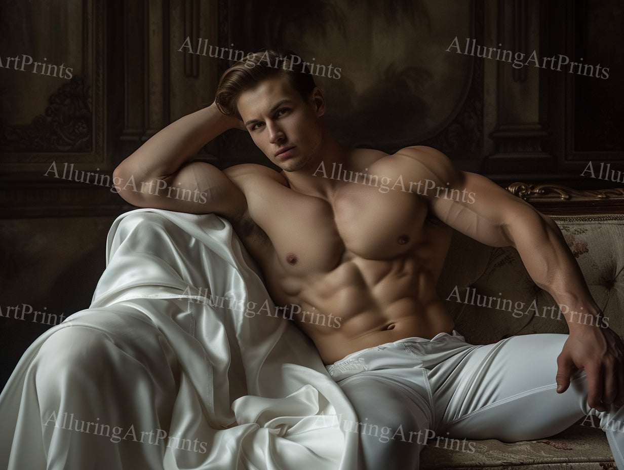 Male Model Muscular Digital Art AI Fantasy - UU1022