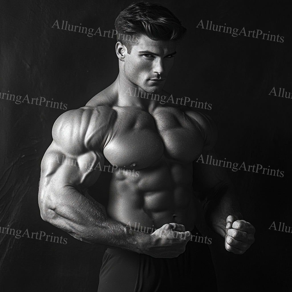 Male Model Muscular Digital Art AI Fantasy - UU1023