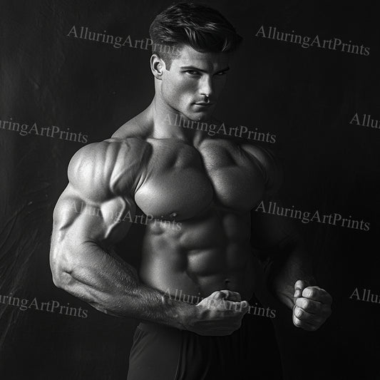 Male Model Muscular Digital Art AI Fantasy - UU1023
