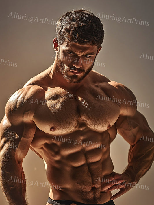 Male Model Muscular Digital Art AI Fantasy - UU1024