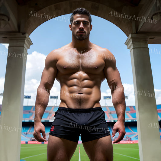 Male Model Muscular Digital Art AI Fantasy - UU1032
