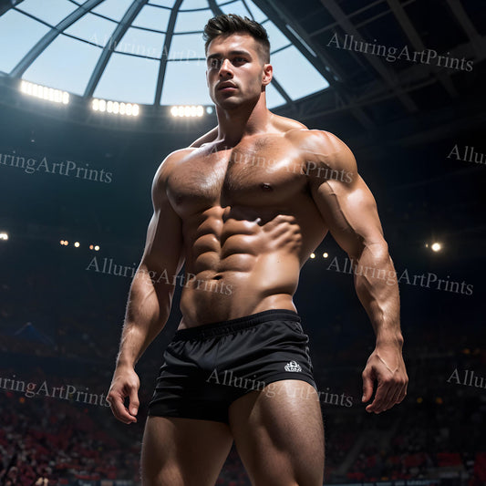 Male Model Muscular Digital Art AI Fantasy - UU1034