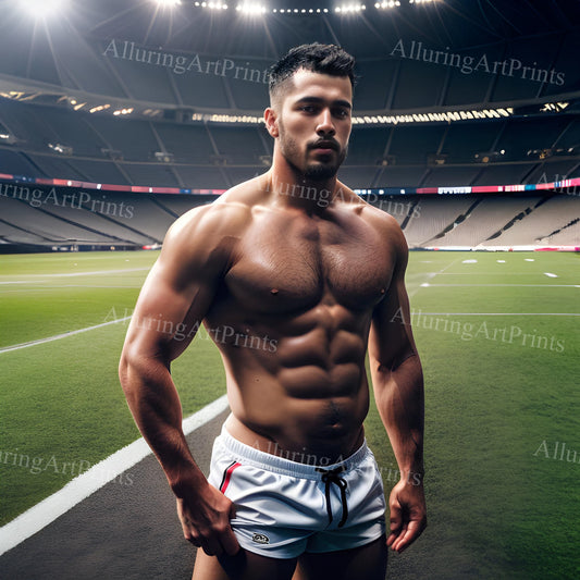 Male Model Muscular Digital Art AI Fantasy - UU1043