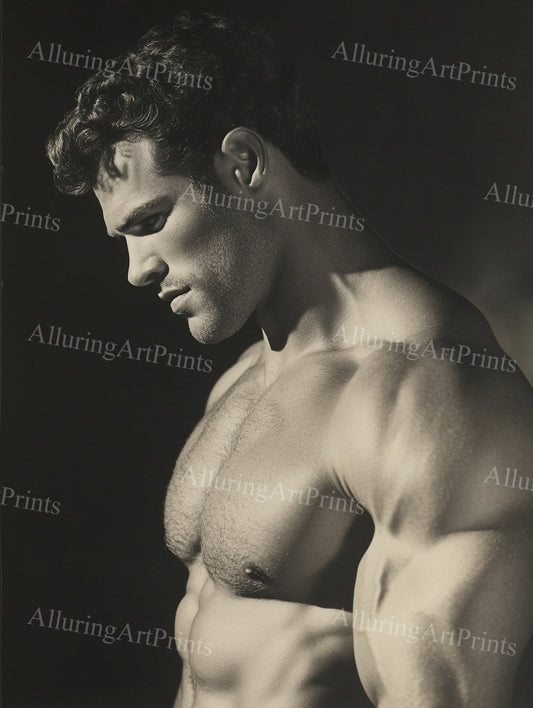 Male Model Muscular Digital Art AI Fantasy - UU1048