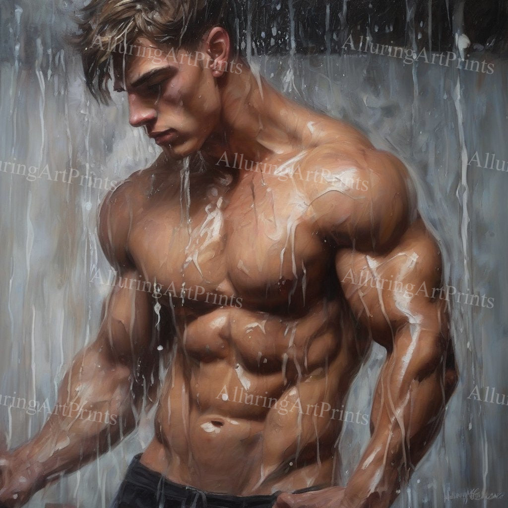 Male Model Muscular Digital Art AI Fantasy - UU1051