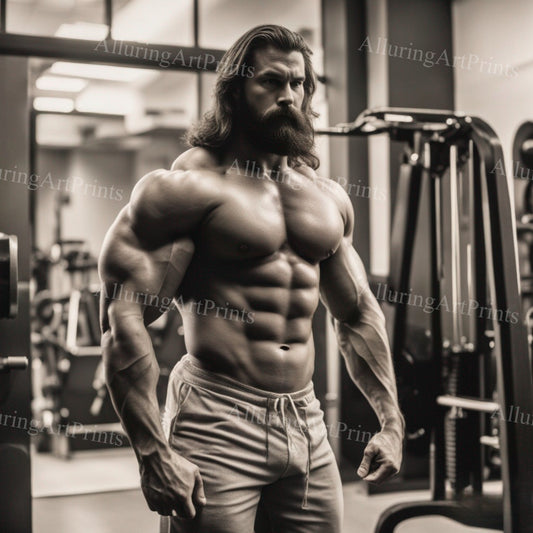 Male Model Muscular Digital Art AI Fantasy - UU1052
