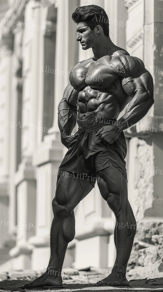 Male Model Muscular Digital Art AI Fantasy - UU1053