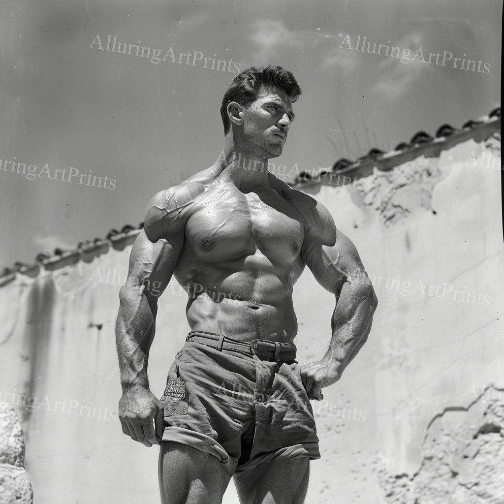 Male Model Muscular Digital Art AI Fantasy - UU1055