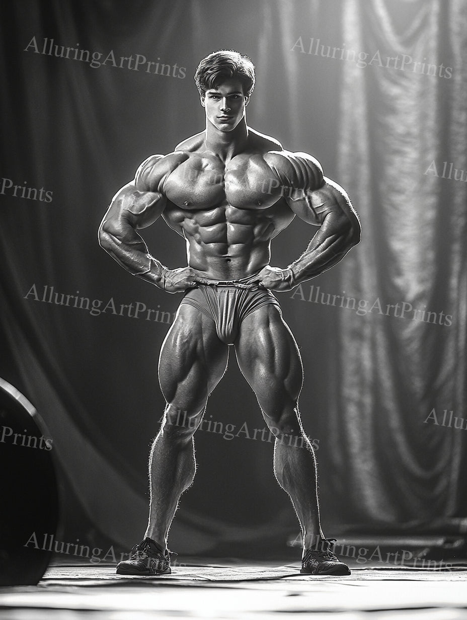 Male Model Muscular Digital Art AI Fantasy - UU1057