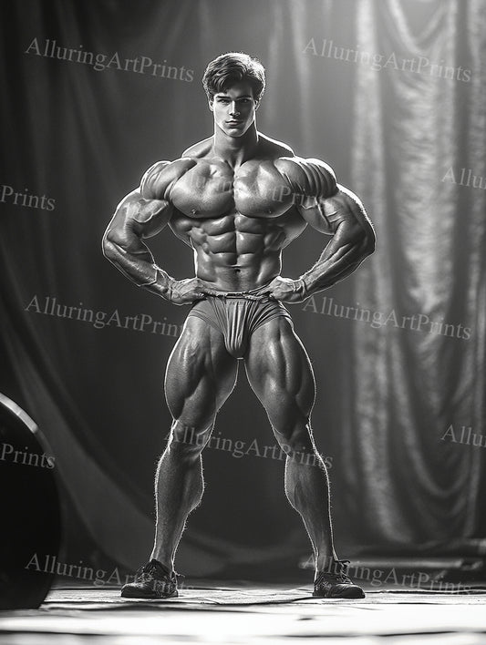 Male Model Muscular Digital Art AI Fantasy - UU1057