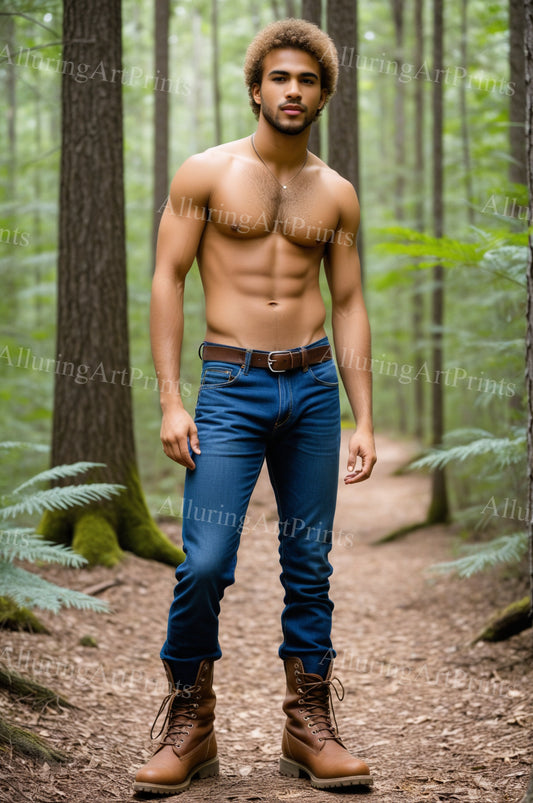 Male Model Muscular Digital Art AI Fantasy - UU1213