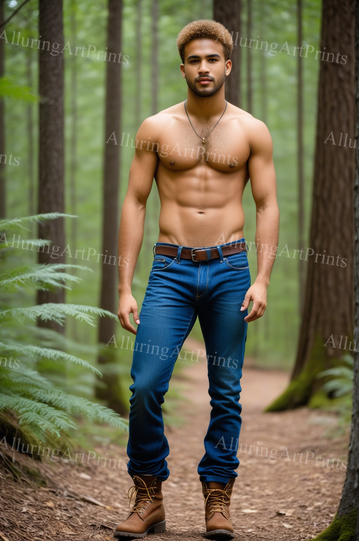 Male Model Muscular Digital Art AI Fantasy - UU1215