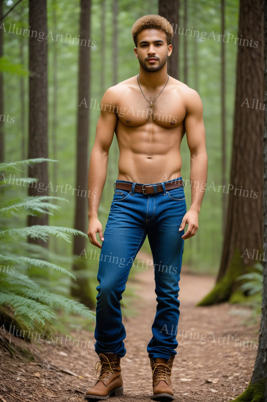 Male Model Muscular Digital Art AI Fantasy - UU1215