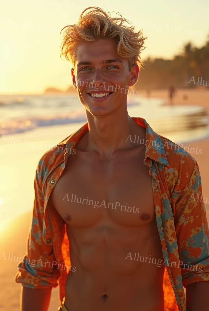 Male Model Muscular Digital Art AI Fantasy - UU1224